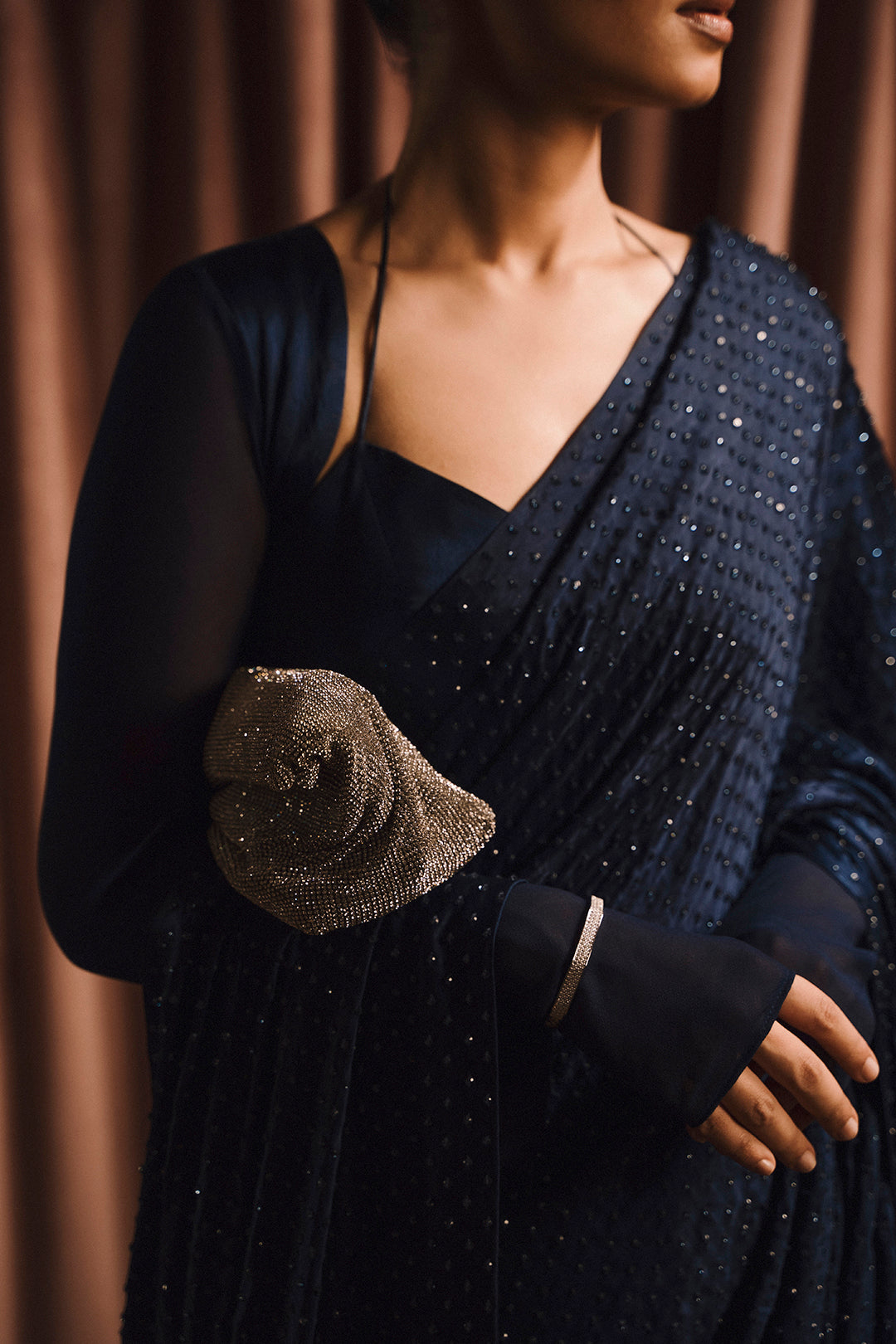 Midnight Crystal Saree