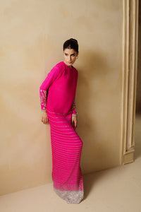 Icon Pink Degrade Stripe Pleated Set