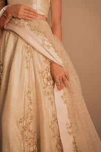 Ivory and Gold Lehnga Set